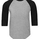 Shaka Wear Baseball Raglan Shirt – Men’s Classic 3/4 Sleeve Casual Cotton Tee Top Sport Active Athletic Jersey Tshirt RA0502 H.Grey/Black Large