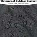 Outdoor Waterproof Camping Blanket, Foldable Fleece Stadium Blanket for Outdoor Sports Event, Camping, Picnics