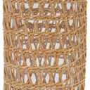 DOITOOL Straw Cup Sleeve Glass Cup Ornament with Woven Cover 4.7 Inch Rattan Wrapped Glass for Home Kitchen Dining Use