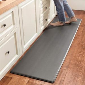 Ukeler Anti-Fatigue Runner Comfort Mat, Non Slip Hallway Kitchen Runner Rug 3/4 Inch Thicken Rubber Backing Floor Mat for Kitchen Laundry Room Bedroom Bathroom, 20"71", Grey
