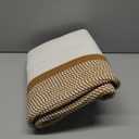 KAKAMAY Large Blanket Basket (20"x13"),Woven Baskets for storage Baby Laundry Hamper, Cotton Rope Blanket Basket for Living Room, Laundry, Nursery, Pillows, Baby Toy chest (White/Brown)