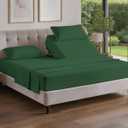 Flex Top Split Head King 4 Piece Sheet Set - Ultra-Soft, Breathable & Cooling Bed Sheets Set - Hotel Luxury Bedding for Women & Men with Deep Pockets - Wrinkle & Fade Free - Oeko-Tex - Emerald Green