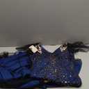 Women Vintage 1920s Gatsby Flapper Evening Party Dress V Neck Art Deco Sequins Mermaid Hem Cocktail Formal Long Maxi Gown (Medium, Blue)