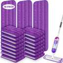 18 Pack Reusable Mop Pads Compatible with Swiffer PowerMop, Wood Floor Pads Microfiber Mop Replacement Refills Machine Washable for All Floor Surfaces (Purple)