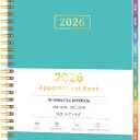 3 x 2026 Appointment Book, 30 Minutes-Hourly, Weekly  Monthly Calendar Planner 2026, Jan 2026 - Dec 2026, 6.2'' x 8.4'', 2026 Daily Planner with Tabs Pocket, Flexible Cover, Great for Office, Home, School (Turquoise)