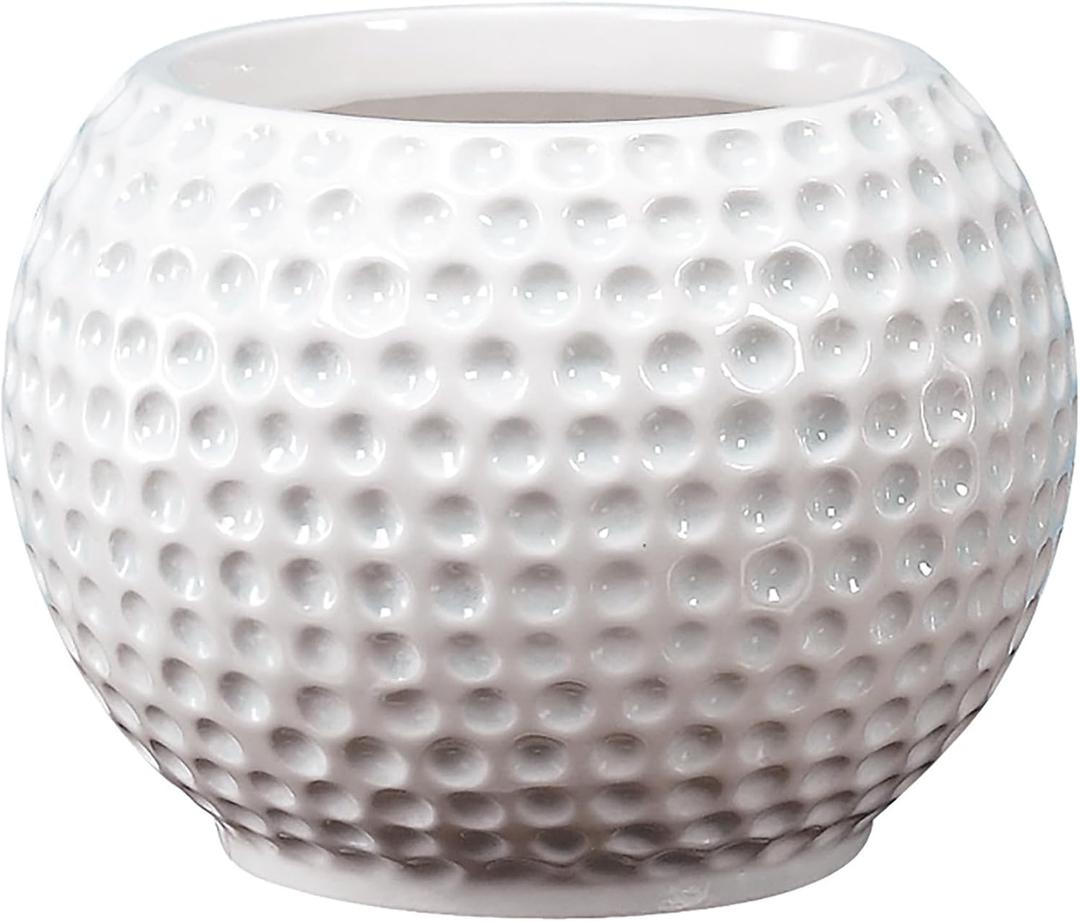 Accents & Occasions Ceramic Golf Ball Planter or Flower Arrangement Vase, 3-3/4-Inch