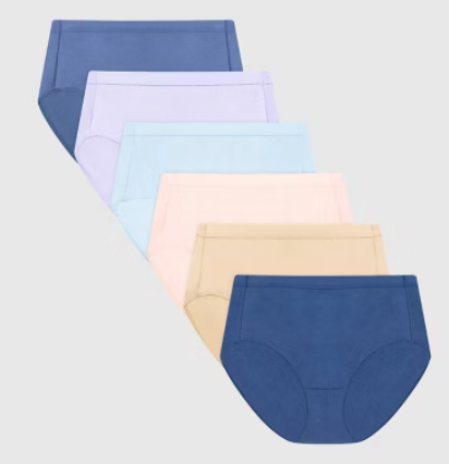 Hanes Women's Organic Cotton Panties Pack, ComfortSoft Underwear, 6-Pack, Size 8