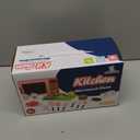 Kids Microwave Toy with Light and Sound, Realistic Toy Kitchen Appliances, Play Kitchen Accessories and Play Food for Toddlers 3 Year Old Up Girls Boys, Blue