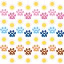 2 x Marspark 8 Pcs Blue Dog with Daisy Party Banner Decorations Paper Garlands Pastel Cartoon Blue Dog Paw Print and Daisy Hanging Garland Banner Puppy Cutouts for Birthday Party Supplies Decor