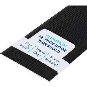 Aluminum Door Threshold I Threshold Strip - Exterior Door Threshold for Doorways & Commercial Use I 12 Inches Wide Door Saddle - Black, 12 x 48 Inches.