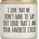 Mothers Day Gifts for Mom, Fathers Day Gift for Dad, Mom Birthday Present from Daughter or Son, Funny Christmas Presents for Grandpa Grandma Nana, Favorite Child Candles