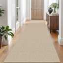 EARTHALL Washable Runner Rug 3x10 Ft Non Slip Runners for Hallways Long Cotton Rubber Backed Kitchen Runner Braided Indoor Floor Carpet Runners for Entryway, Hallway, Kitchen, Send/Beige