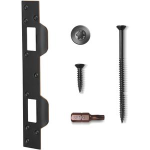 Door Strike Plate Oil Rubbed Bronze, with Reinforced Torx/Star Screws & Bit, Double Hole Reinforcement Latch Striker for Exterior/Interior Deadbolt Door Knob(1, Oil Rubbed Bronze)