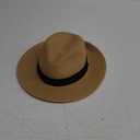 Lanzom Women Wide Brim Straw Panama Roll up Hat Fedora Beach Sun Hat UPF50+ (One Size-Small, Brown/Black)