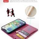 OCASE Compatible with iPhone 14 Wallet Case, PU Leather Flip Folio Case with Card Holders RFID Blocking Kickstand [Shockproof TPU Inner Shell] Phone Cover 6.1 Inch 2022 (Burgundy)