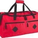 24 Inch 55 Liter Multi Pocket Duffle Bags for Men & Women For Traveling, the Gym, and as Sports Equipment Bag/Organizer (Red & Black)