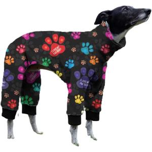 Cnkwei Dog Pajamas Medium Large Dog Paw Printed Greyhound Pajamas Jumpsuit Bodysuit