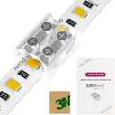 EMITEVER LED Strip Connectors,12 Packs LED Tape Light Connector 2 Pin Solderless Tighten Screw Transparent Tape to Tape Connectors for 5V 12V 24V 8mm Width LED Strip Lights (8mm Tape to Tape Connector)