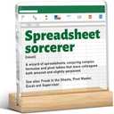 Funny Gift for Spreadsheet Accountant Data Analyst Marketing Specialist, Spreadsheet Sorcerer Definition Clear Acrylic Sign Desk Decor for Coworker Colleague Employee Accountant Finance Analyst