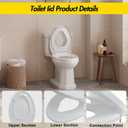 Garvee Elongated Toilet Seat with Toddler Seat, Toilet Seat Cover with Built-in Child Seat for Potty Training, Quick-Release PP Lid, Soft Close Toilet Seat for Kids and Adults