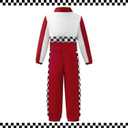 Race Car Driver Costume Boy Girl,Kid Racer Jumpsuit with Car Cap,Toddler Racing Costume Halloween with Accessories (S)