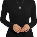Mock Turtle Neck Long Sleeve Pullover High Neck Undershirt Slim Fit Basic Casual Tee Tops (X-Large, Black)