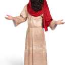 Spooktacular Creations Mens Jesus Christ Robe with Wig, Beard, Shawl, Belt Set for Adult Halloween Dress Up Party Cosplay (L)