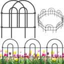 AMAGABELI GARDEN & HOME 35 Panels 18in(H)50ft(L) Decorative Garden Fences and Borders for Dogs Garden Fencing Animal Barrier No Dig Rustproof Metal Fence Panels for Flower Bed Fence Black