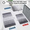 Arotive Microfiber Bathroom Rugs, Shaggy Soft and Absorbent Bath Rug, Non-Slip, Thick Plush Machine Washable Dry Bath Mats for Bathroom, Tub and Shower, 30x20, Grey, Rectangular