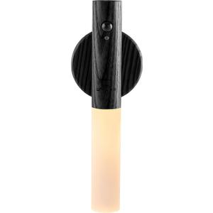Gingko Smart LED Baton Wall Light, Rechargeable with Motion Sensor, Made from Natural Wood with Magnetised Base (Black)