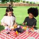 27 PCS Kids BBQ Grill Playset Backyard Barbecue Play Grill Toy Set for Toddlers, Play Food Sets for Kids Kitchen
