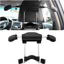 Multifunctional Retractable Automotive Headrest Back Seat Coat Hanger Hook Organizer Holder for Clothes, Suits, Jackets, Shirts, Universal for SUV, Truck, RV (Black)