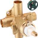 Rossesay 8370HD Rough In Brass Compatible with Posi-Temp Pressure Balancing Tube Cycling Shower Valve with Stops, 1/2-Inch IPS Connections, Lead-Free, 1222 Faucet Cartridge