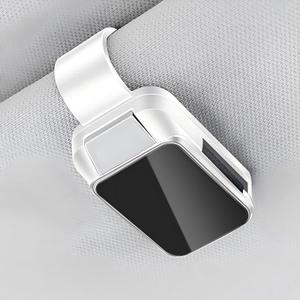 Sunglass Holder for Car, Sunglasses Holder and Ticket Card Clip, Car Visor Accessories, White