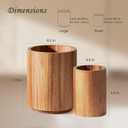 Criusia Utensil Holder 2 Pack, 360 Rotating Acacia Wood Cooking Utensil Crocks for Kitchen Counter, Farmhouse & Modern Decor, (1 Large,1 Small)