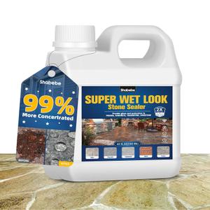 Super Wet Look Stone Sealer 32oz/946ml [2025 Upgarde]Durable & Long-Lasting Protection, High Gloss Finish for Patios, Driveways, Pavers, Interior & Exterior Color Enhancement & Easy Maintenance