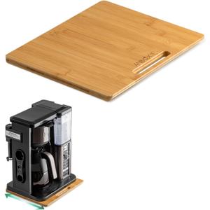 ANBOXIT Bamboo Appliance Slider, Sliding Tray for Coffee Maker, Kitchen Countertop Appliance Rolling Tray, Coffee Pot Slider Tray with Rubber Wheels, Wide - Small (10"D x 12"W)