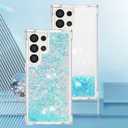 Case for Samsung Galaxy S25 Ultra Case Glitter Sparkle Cute Clear Liquid Phone Case Flowing Quicksand Shockproof TPU Protective Girly Women Case for Samsung Galaxy S25 Ultra Star Blue YB