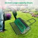 Thunderbay 24" Compost Spreader Garden Backyard Push/Tow-Behind Roller Lawn Fertilizer Peat Moss Spreader