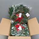 6 Pcs Mini Christmas Wreath for Cabinets Kitchen, 12 Inch Small Christmas Wreaths with Lifelike Norfolk Pine Aspen Fir Tips Cones Red Berry Bow Xmas Door Wreath for Front Door Porch Wall Window Indoor