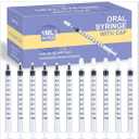 50 Pcs 1ml Syringes with Caps Oral Dispenser Individually Sterile Warpped for Medicine Dropper, Colostrum Collect Feeding Pets, Liquid