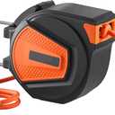 Retractable Air Hose Reel, 3/8 IN x 50 FT Hybrid Air Hose Max 300PSI, Air Compressor Hose Reel with 5 ft Lead in, Ceiling/Wall Mount Enclosed Air Reel, 180 Swivel Mount