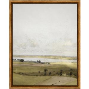 VIYYIEA Vintage Nature Wall Art, View of Hilly Paintings Art Decor Aesthetic, Framed Canvas Print Artwork, Hilly Landscape Wall Pictures for Bedroom Bathroom Office, 8x10 Inch (10L" x 8W")