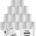 MaxGear 4" x 6" Direct Thermal Labels, 4000 Pcs/16 Rolls, Perforated White Mailing Shipping Package Labels, Commercial Grade, Permanent Adhesive, Compatible with Most Thermal Printers