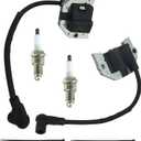 2 Sets of 21171-0745 Ignition Coils Module for Kawasaki FH721V FH601V FH641V FH661V FH680V Lawn Mowers Engine with Spark Plug,Replaces for KM 21171-0742 21171-0713 21171-7039