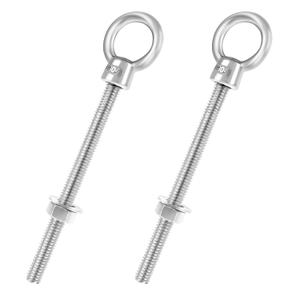 1/2" x 4" Eye Bolt, 304 Stainless Steel Eye Bolts with Nuts Washers, Heavy Duty Shoulder Lifting Threaded Ring Eye Bolt for Hanging Item, 2 PCS