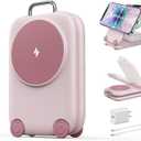 PaktVault 2026 Traveling Fast Wireless Charging Station for Apple Devices, Magnetic 3 in 1 MagSafe Charger Stand for iPhone 17 16 15 14 13 12 Pro Max Plus Air, Apple Watch&Air pods Pro, Pink