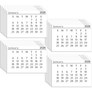 MotiMind 2026 Mini Calendar 3 x 2 Inch Small Paper Tear off Calendar for Scrapbooking for Home Family Office