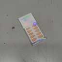 BTArtbox Press On Nails Almond - Short Gold Foil Press On Nails with Glue for Women, Semi-Transparent Soft Gel Glue On Nails in 16 Sizes - 32 Stick On Nails Kit, Gold End