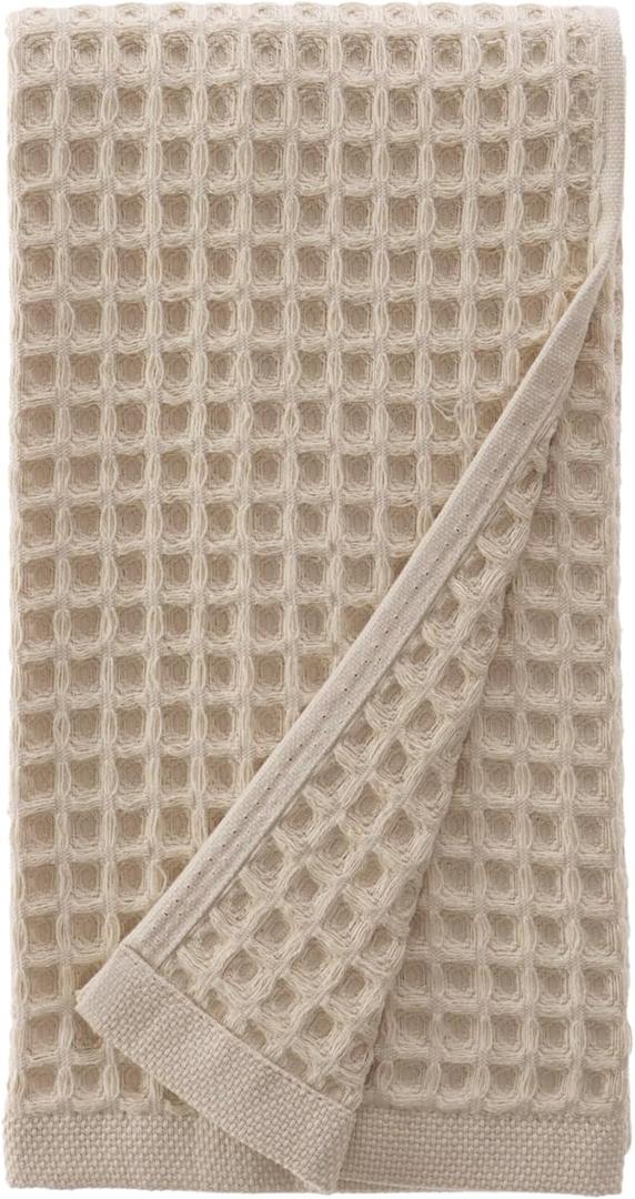 sea me at home Waffle Hand Towel  100% Turkish Cotton, Quick-Dry, Soft and Absorbent Bathroom Towel (Beige)